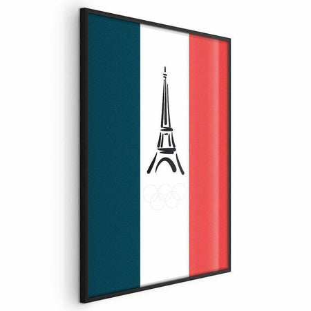 Poster - Graphic Eiffel Tower Against the French Flag