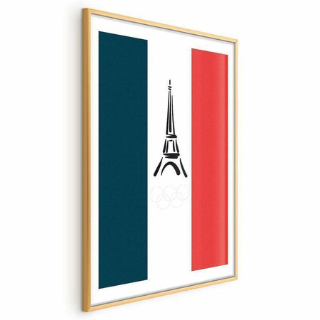 Poster - Graphic Eiffel Tower Against the French Flag