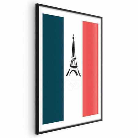 Poster - Graphic Eiffel Tower Against the French Flag