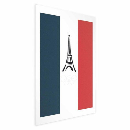 Poster - Graphic Eiffel Tower Against the French Flag