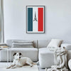Poster - Graphic Eiffel Tower Against the French Flag