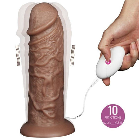 Dildo Realistico Marrone con Vibrazione KING XXL 26,6 cm