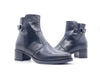 NeroGiardini Stivaletto  donna pelle nera tacco basso zip laterale