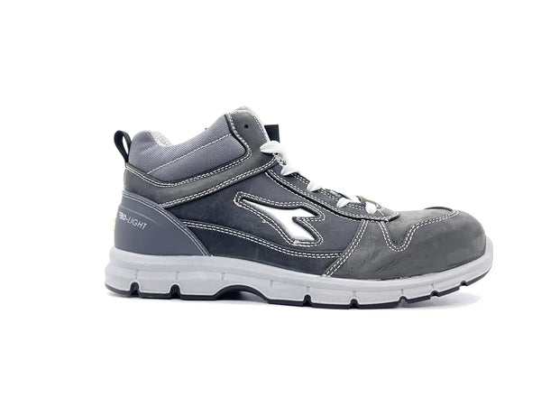 Scarponcini uomo antinfortunistici pelle ingrassata antracite S3 alti