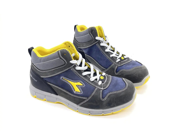 Diadora scarponcino antinfortunistico uomo Run Mid S3 pelle blu grigio