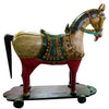 Biscottini Cavallo con ruote in legno dipinto L45xPR151xH155 cm Originale dimensioni