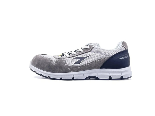 Diadora Run Text Low unisex scarpa antinfortunistica S1P tessuto e pelle grigia