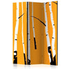 Paravento Birches on the orange background [divisori da interno]