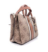 Borsa Guess donna marrone con manici tracolla rimovibile e logo
