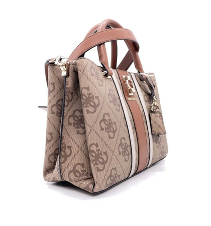 Borsa Guess donna marrone con manici tracolla rimovibile e logo