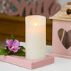 Candela in cera Bianca con luce a led effetto realistico h 15 cm