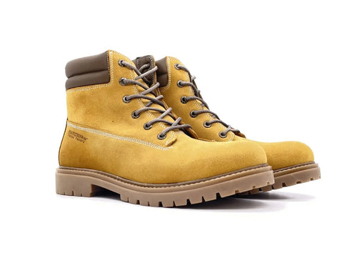 Scarponcini uomo camoscio giallo senape stile outdoor work boot