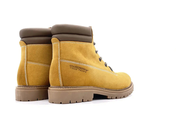 Scarponcini uomo camoscio giallo senape stile outdoor work boot