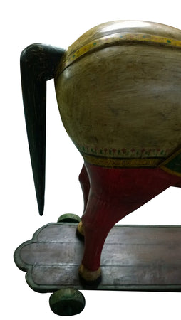 Biscottini Cavallo con ruote in legno dipinto L45xPR151xH155 cm Originale dimensioni