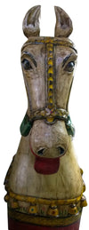 Biscottini Cavallo con ruote in legno dipinto L45xPR151xH155 cm Originale dimensioni