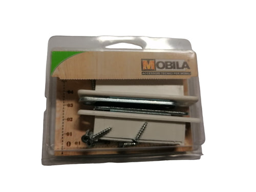 MOBILA - 2 CRICCHETTI MAGNETICI AD INCASSO PER SPORTELLI PESANTI BIANCHI