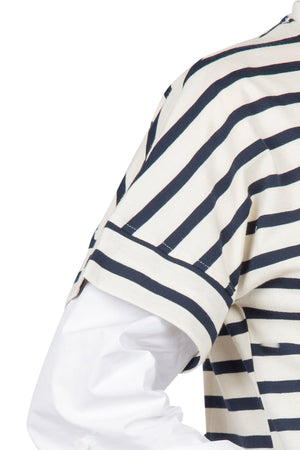 SOLOTRE Solotre - T-shirt - 450756 - Panna/Blu da donna