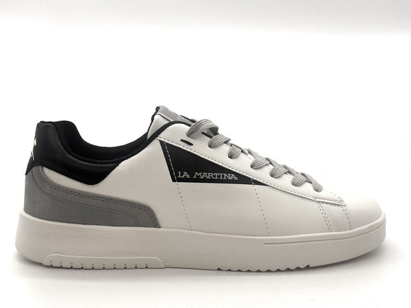 LaMartina sneakers uomo Bombonera Cup bianco grigio e blu
