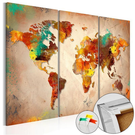 Quadri di sughero Painted World [Cork Map]