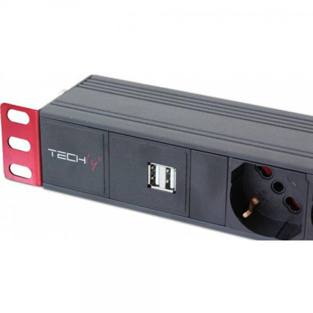 Multipresa 6 Posti da Rack 19'' con Interruttore 2xUSB Spina Italiana 1U