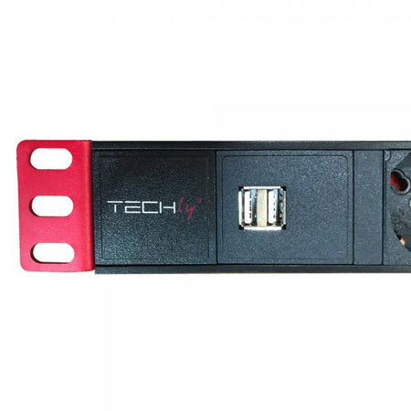 Multipresa 6 Posti da Rack 19'' con Interruttore 2xUSB Spina Italiana 1U