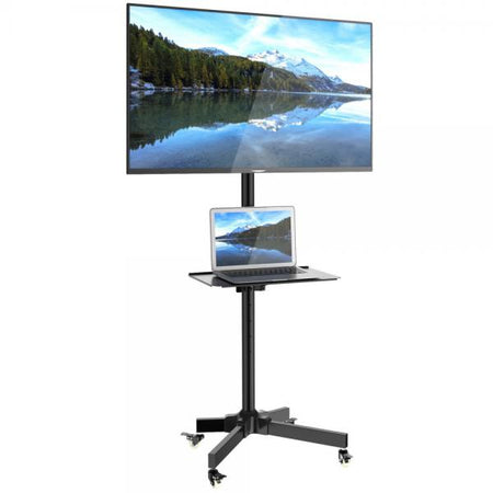 Supporto a Pavimento con Mensola Trolley TV LCD/LED/Plasma 23''-55''