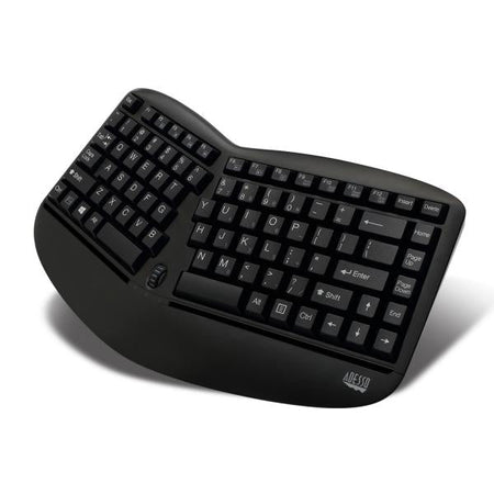 Adesso Tru-Form Media 1150 tastiera Mouse incluso Universale RF Wireless QWERTY Inglese Nero (WIRELESS MINI ERGO KEYBOARD AND - MOUSE COMBO WKB-1150CB) - Versione UK