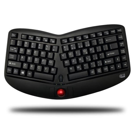 Adesso Tru-Form Media 3150 tastiera Universale RF Wireless QWERTY Inglese US Nero (WIRELESS ERGONOMIC TRACKBALL - KEYBOARD WKB-3150UB) - Versione UK