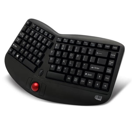 Adesso Tru-Form Media 3150 tastiera Universale RF Wireless QWERTY Inglese US Nero (WIRELESS ERGONOMIC TRACKBALL - KEYBOARD WKB-3150UB) - Versione UK