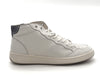 Folly sneakers uomo mid pelle bianca suola beige