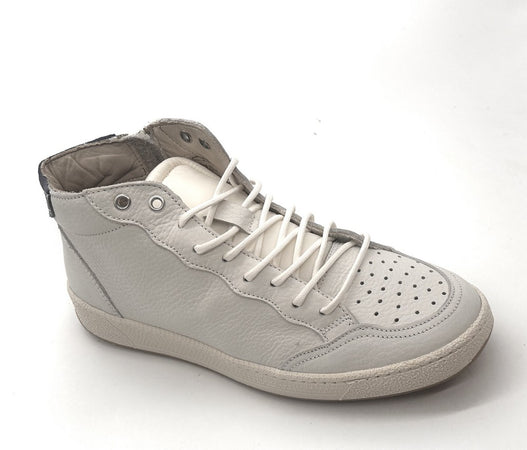 Folly sneakers uomo mid pelle bianca suola beige