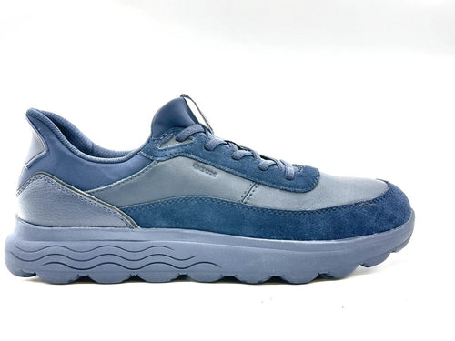 GEOX Sneakers uomo U SPHERICA PLUS A in pelle e suede blu navy