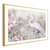 Poster - Heron Wading in a Pond - illustration in light colors