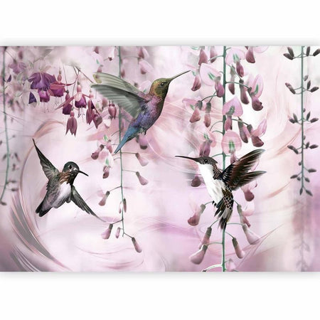 Fotomurale Flying Hummingbirds (Pink)