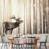 Fotomurale adesivo Deer in the Snow (Sepia)