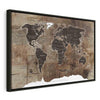 Quadro World Map: Wooden Mosaic