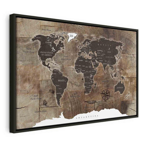 Quadro World Map: Wooden Mosaic