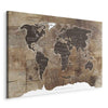 Quadro World Map: Wooden Mosaic