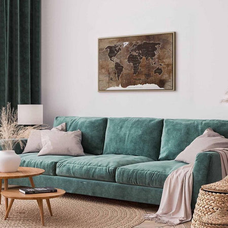 Quadro World Map: Wooden Mosaic