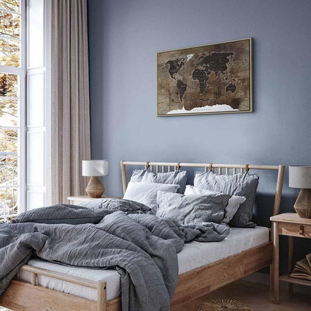 Quadro World Map: Wooden Mosaic