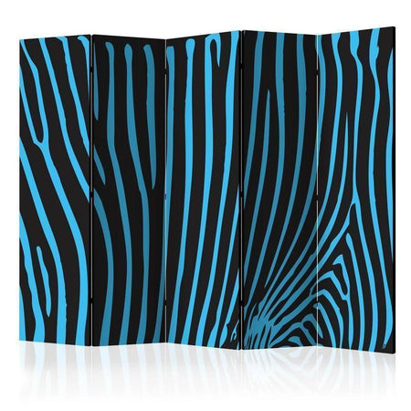 Paravento Zebra pattern (turquoise) II [divisori da interno]