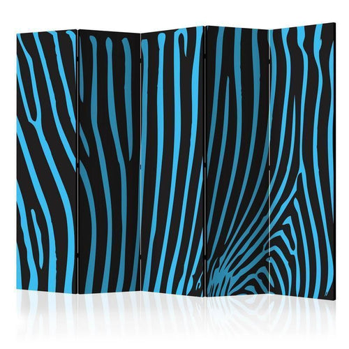 Paravento Zebra pattern (turquoise) II [divisori da interno]