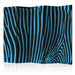 Paravento Zebra pattern (turquoise) II [divisori da interno]