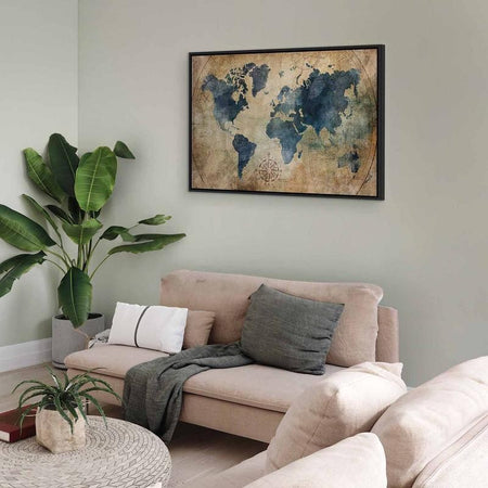 Quadro Retro Map (1 Part) Wide