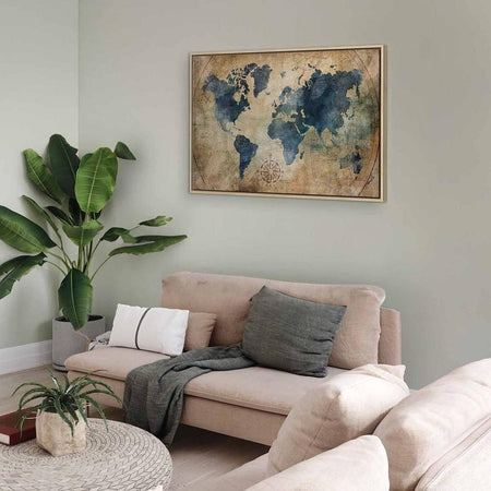 Quadro Retro Map (1 Part) Wide