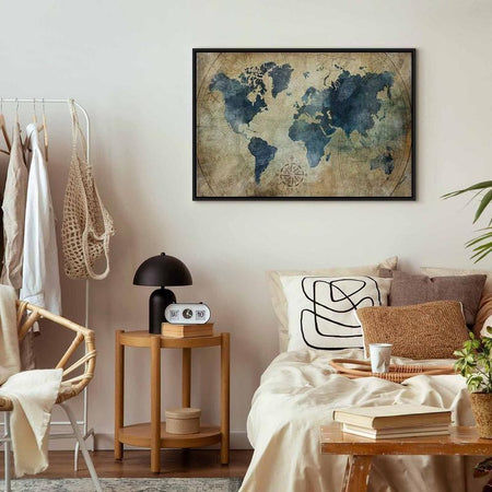 Quadro Retro Map (1 Part) Wide