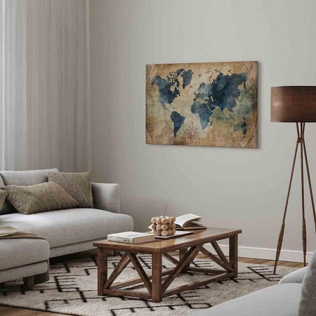 Quadro Retro Map (1 Part) Wide