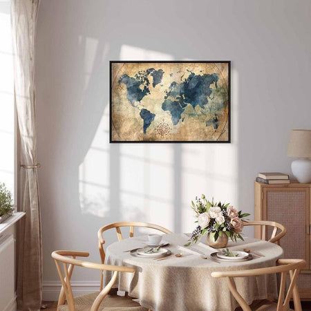 Quadro Retro Map (1 Part) Wide