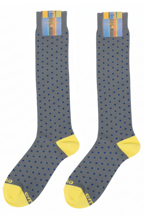 Calze lunghe uomo - Fantasia pois militare/blu/lime