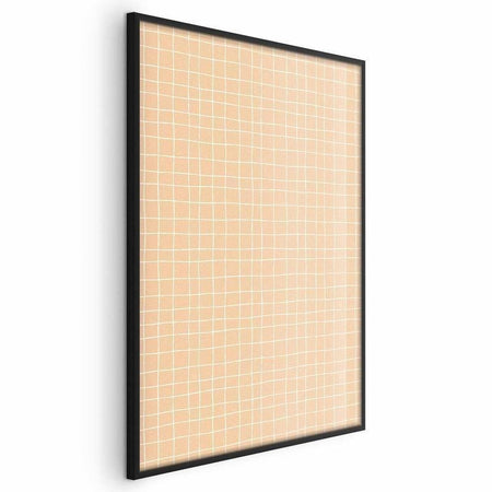 Poster - Lines and Noise - a wavy grid in shades of orange